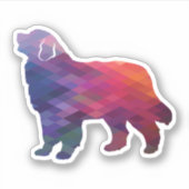 Bernese Mountain Dog Geo Silhouette Paars Sticker (Voorkant)