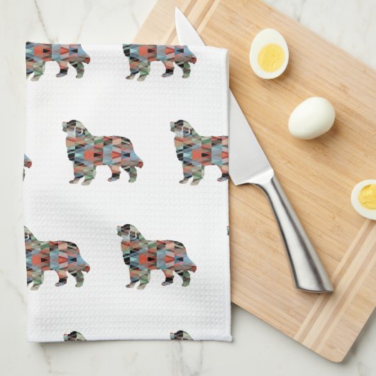 Bernese Mountain Dog Geo Silhouette Pset Theedoek (Quarter Fold)