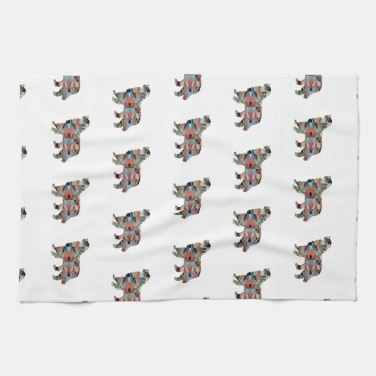 Bernese Mountain Dog Geo Silhouette Pset Theedoek (Horizontaal)