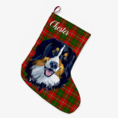 Bernese Mountain Dog gepersonaliseerd Grote Kerstsok (Voorkant (Hangend))
