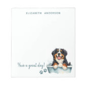Bernese Mountain Dog gepersonaliseerd Notitieblok (Voorkant)