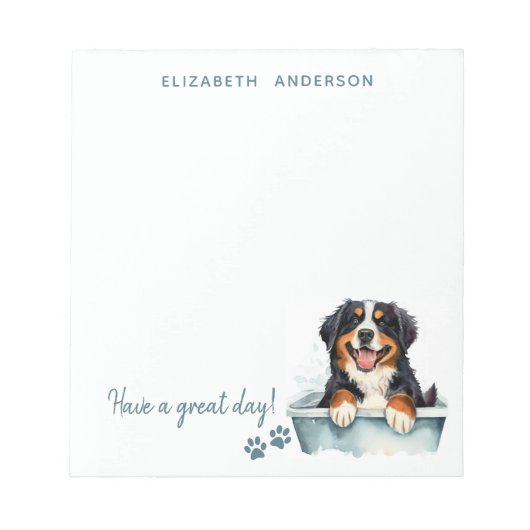 Bernese Mountain Dog gepersonaliseerd Notitieblok (Voorkant)