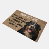Bernese Mountain Dog gepersonaliseerde grappige de Deurmat (Schuin)