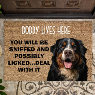 Bernese Mountain Dog gepersonaliseerde grappige de Deurmat