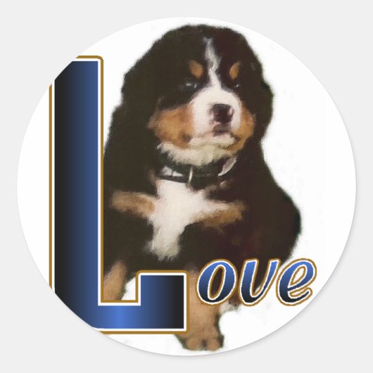 Bernese Mountain Dog Gifts Ronde Sticker (Voorkant)