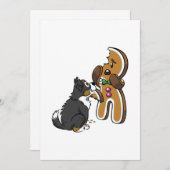 Bernese Mountain Dog Gingerbread Man Christmas Bedankkaart (Voorkant / Achterkant)