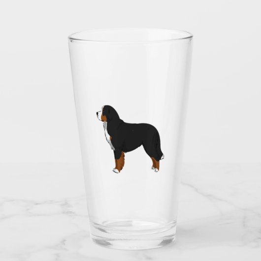 Bernese Mountain Dog Glas (Voorkant)