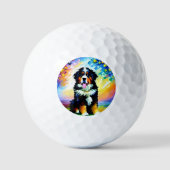 Bernese Mountain Dog Golf Balls Golfballen (Voorkant)