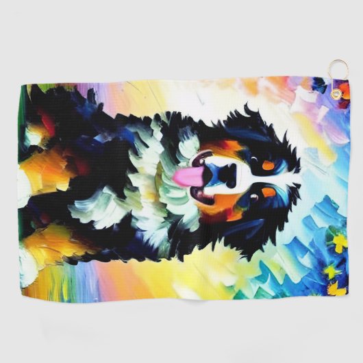 Bernese Mountain Dog Golf Towel Golfhanddoek (Horizontaal)