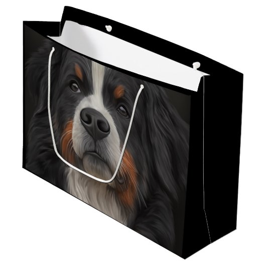 Bernese Mountain Dog Groot Cadeauzakje (Voorkant Gekanteld)