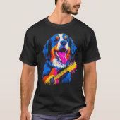 Bernese Mountain Dog Guitar T-shirt (Voorkant)