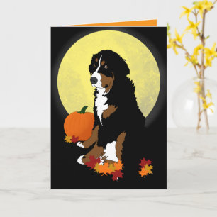 Bernese Mountain Dog Halloween Autumn Kaart