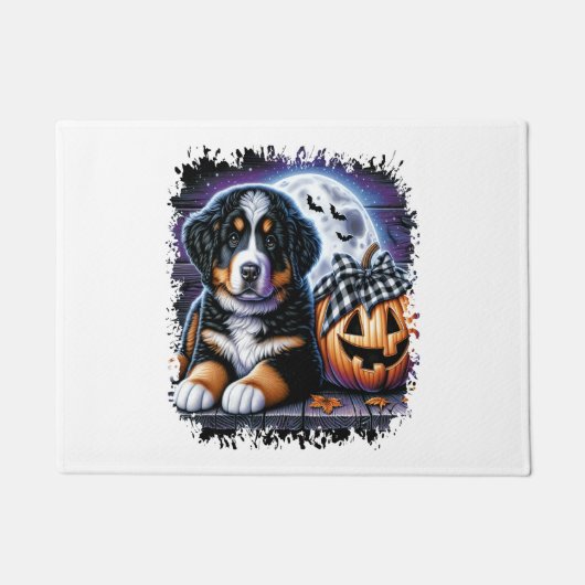 Bernese Mountain Dog Halloween Deurmat (Voorkant)
