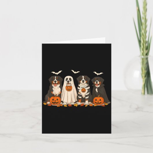 Bernese Mountain Dog Halloween Kaart (Voorkant)