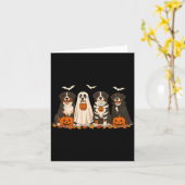 Bernese Mountain Dog Halloween Kaart (Gele Bloem)