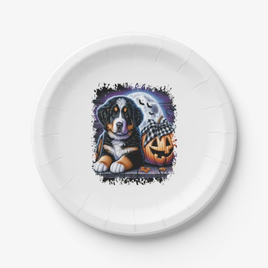 Bernese Mountain Dog Halloween Papieren Bordje (Voorkant)