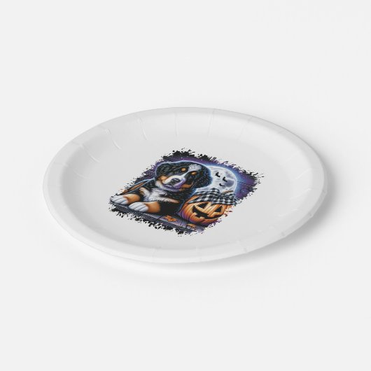 Bernese Mountain Dog Halloween Papieren Bordje (Gekanteld)