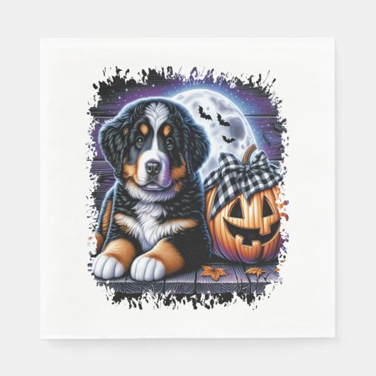 Bernese Mountain Dog Halloween Servet (Voorkant)