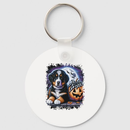 Bernese Mountain Dog Halloween Sleutelhanger (Voorkant)