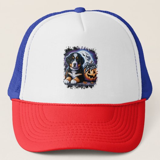 Bernese Mountain Dog Halloween Trucker Pet (Voorkant)