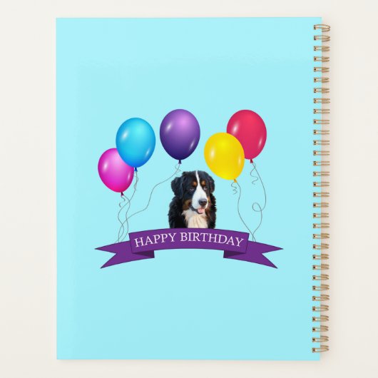 Bernese Mountain Dog Happy Birthday Gift Bag Planner (Achterkant)