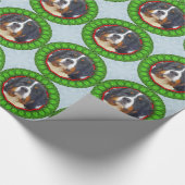 Bernese Mountain Dog Happy Howliday Cadeaupapier (Hoek)
