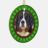 Bernese Mountain Dog Happy Howliday Keramisch Ornament (Rechts)