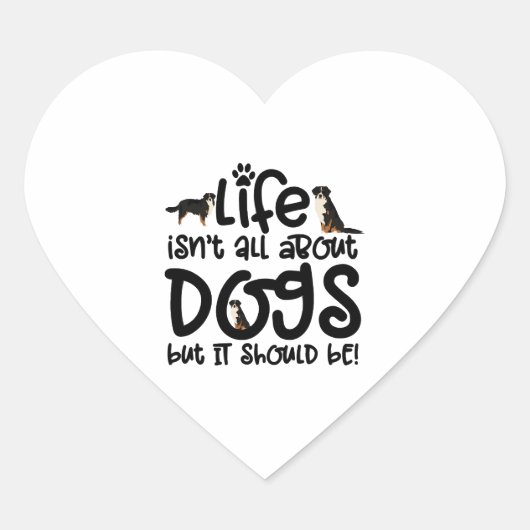 Bernese Mountain Dog Hart Sticker (Voorkant)