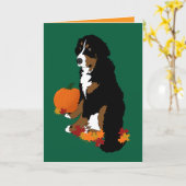 Bernese Mountain Dog herfst Blank Kaart (Gele Bloem)