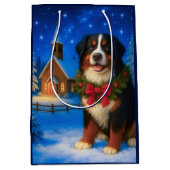Bernese Mountain Dog Holiday  Medium Cadeauzakje (Voorkant)