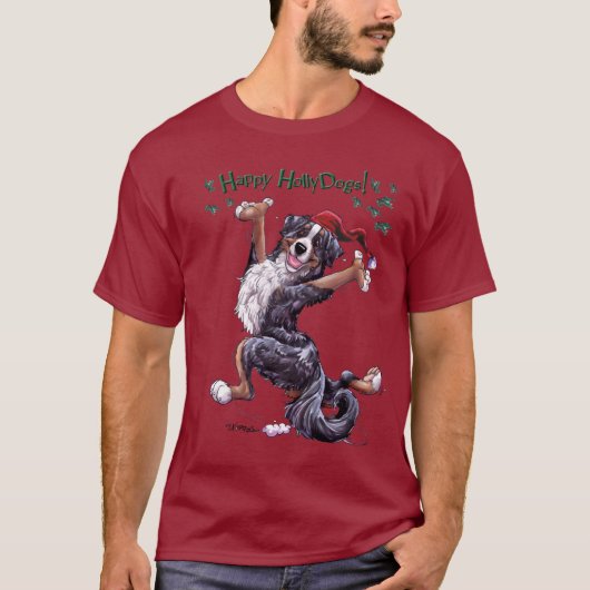 Bernese Mountain Dog Holiday T Shirt (Voorkant)