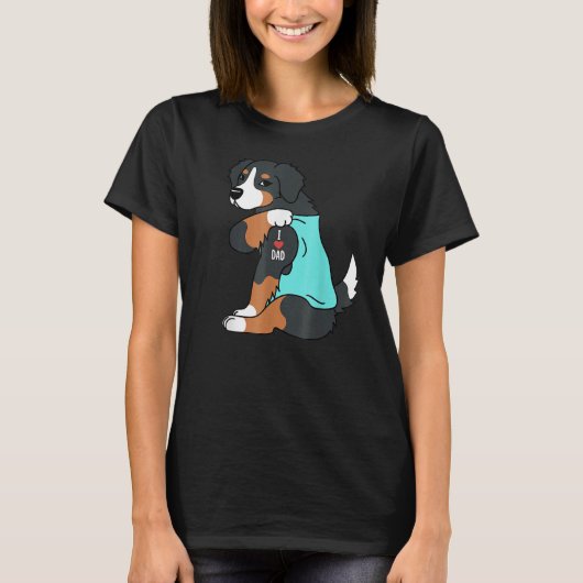 Bernese Mountain Dog I Love Dad  Dog Fathers Day T-shirt (Voorkant)