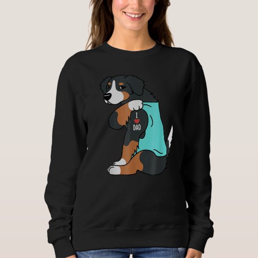 Bernese Mountain Dog I Love Dad  Dog Fathers Day Trui (Voorkant)