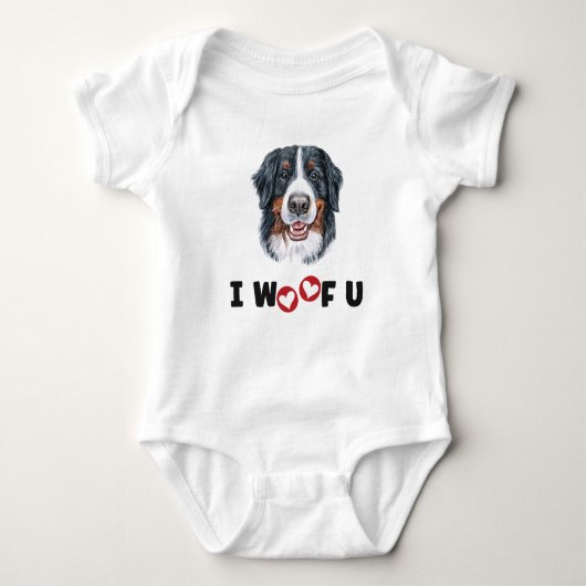 Bernese Mountain Dog ik wil je graag Romper (Voorkant)