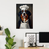 Bernese Mountain Dog In Chefs Hat Poster, Pet Poster (Thuiskantoor)