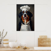 Bernese Mountain Dog In Chefs Hat Poster, Pet Poster (Keuken)