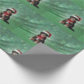 Bernese Mountain Dog in het rode pet van Santa Cadeaupapier (Hoek)