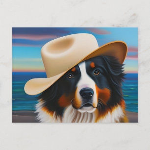 Bernese Mountain Dog in het strand Briefkaart