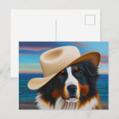 Bernese Mountain Dog in het strand Briefkaart (Voorkant / Achterkant)