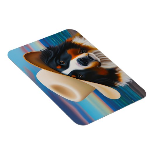 Bernese Mountain Dog in het strand Magneet (Rechterzijde)