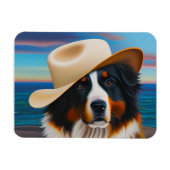 Bernese Mountain Dog in het strand Magneet (Horizontaal)