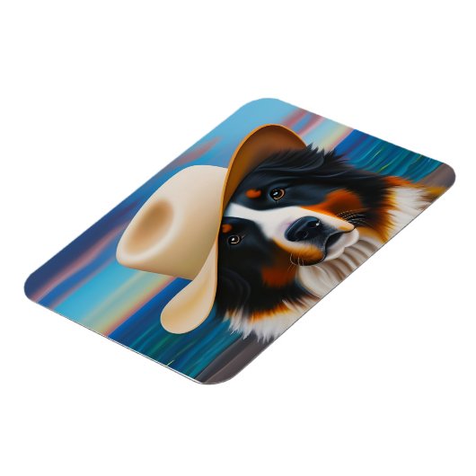 Bernese Mountain Dog in het strand Magneet (Linkerzijde)