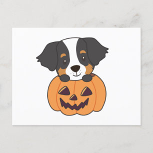 Bernese Mountain Dog in Pumpkin Dogs Happy Briefkaart