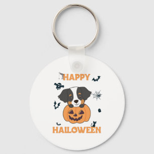 Bernese Mountain Dog in Pumpkin Dogs Happy Sleutelhanger