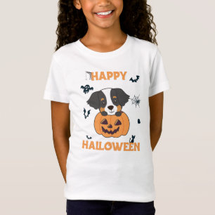 Bernese Mountain Dog in Pumpkin Dogs Happy T-shirt