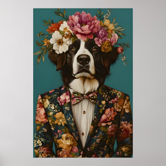 Bernese Mountain Dog In Suit Poster, Bernese Poster (Voorkant)
