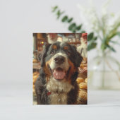 Bernese Mountain Dog in the Cheeseburger Shop Briefkaart (Staand voorkant)