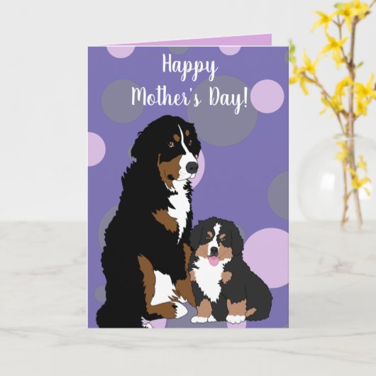Bernese Mountain Dog Kaart (Gele Bloem)
