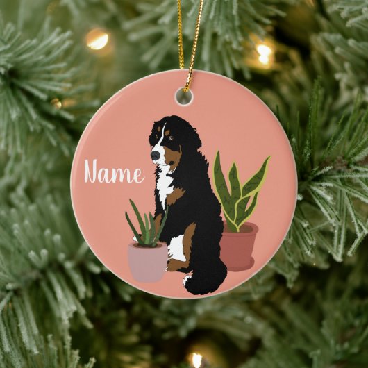  Bernese Mountain Dog Keramisch Ornament (Boom)