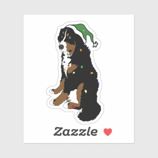 Bernese Mountain Dog Kerst sticker (Vel)